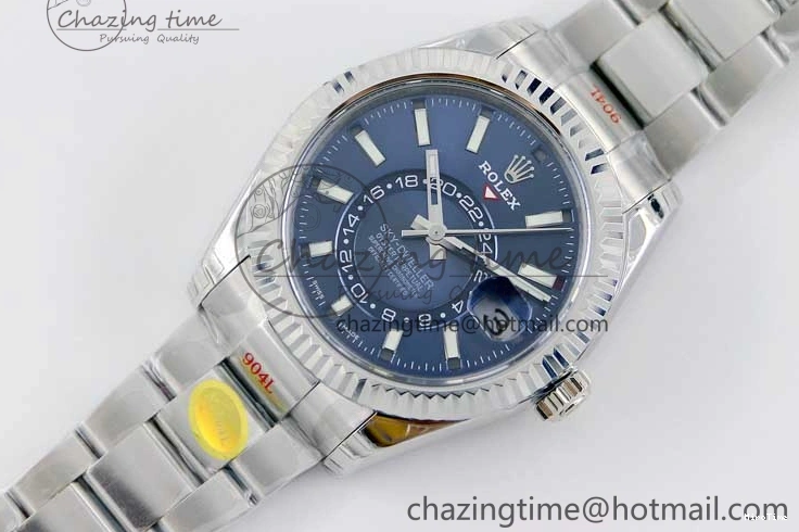 MiroTime 1222 FashionForward Sky-Dweller 326934 904L SS Noob 1:1 Best Edition Blue Dial on SS Bracelet Asian 23J to 2402